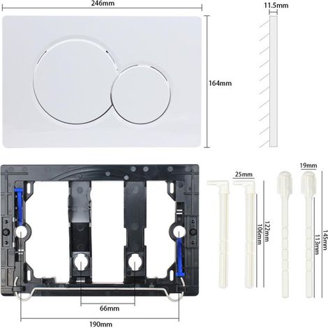 Plaque Commande Sigma 01, Frontale, Insonorisee, Geberit, WC, 2 Volumes, Moderne, Blanc, Sanitaire, Facade (1/3)