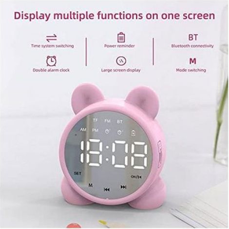 Réveil Numérique - Affichage LED Miroir - Bluetooth - Haut-Parleur Intégré - Pour Chevet Et Bureau - 1 Pièce (1/3)
