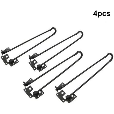 4 Pièces Pieds de Table Pliants en Épingle à Cheveux, Pieds de Support à Deux Tige en Métal Lourd Noir Accessoires de Meubles de Bricolage Banc/Pieds de Table d'Ordinateur Hauteur 51 cm..dyk. (1/4)