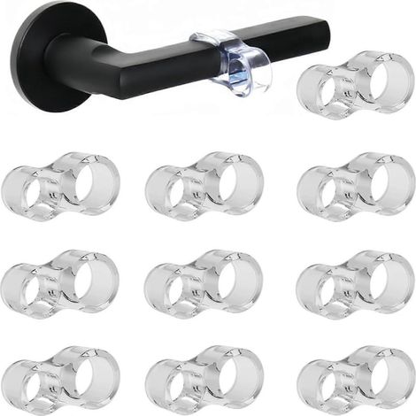 Lot de 10 butées de porte transparentes, protection murale, amortisseur de poignée de porte en PVC, réduction du bruit des poignées de porte (1/5)