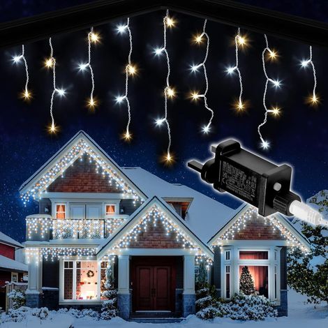 240 WHITE & WARM WHITE LED Connectable MF Icicle String Lights-5m (1/4)