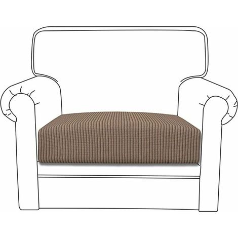 Stretch Cushion Cover Jacquard Sofa Cushion Couch Seat Cover Couch Covers Dustproof Furniture Protector (1 Seater, coffee) (1/5)