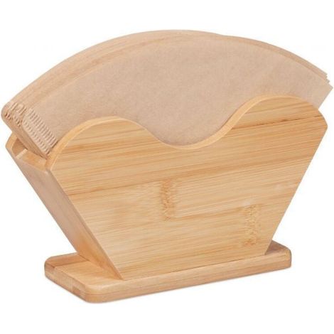 Support Récipient Stockage de Papier Filtre à Café, Porte Conique Papier Filtre en Bois, Support de Organisateur de Rangement Papier Filtre pour Maison Cuisine Bureau Hôtel Café (1/5)