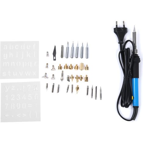 Lot de 35 pièces Stylo à Bois Chaud Fer à Souder Électrique Outil de Pyrogravure Prise UE 220V (1/5)