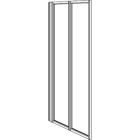 Koralle Faltwand Avant DF 95 933-943x1400 silber matt ESG transparent