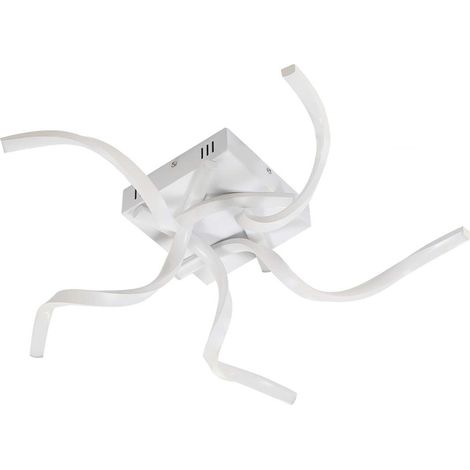 GBLY Deckenleuchte LED Deckenlampe Wohnzimmer Weiß Dimmbar 48W 65CM Wellenförmig Modern Design Schlafzimmerlampe Wohnzimmerlampe Küchenlampe Bürolampe Flurlampe mit Fernbedienung Deckenbeleuchtung