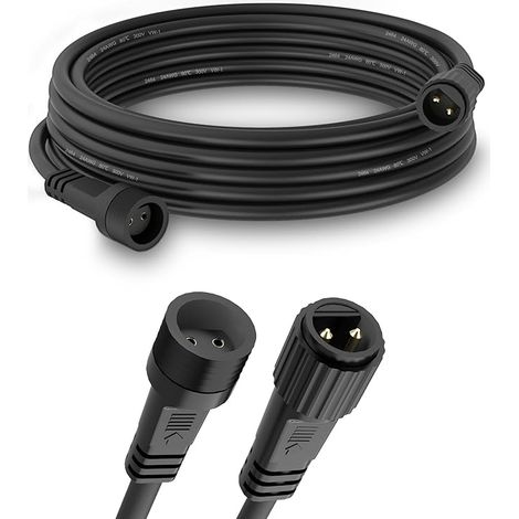2 Pin IP65 Waterproof Outdoor Extension Cable for G40 Lights Black Anti-Corrosion for G40 Lights Solar String Lights Christmas Lights (1/5)