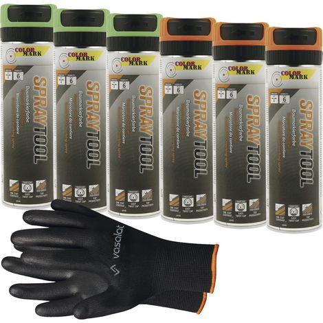 6x MARKIERUNGSSPRAY MARKIERUNG MARKIERSPRAY FARBE GELB L200 360° VENTIL 500ML