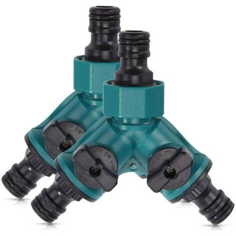 Deviatore a 2 vie per tubo da giardino - Connettore per tubo da 3/4" (2 pezzi)