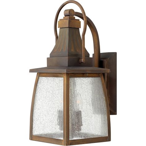 Lampada da esterno lampada da parete lanterna ottone vetro 2 fiamme H 43,9 cm lampada da cortile anticata (1/4)
