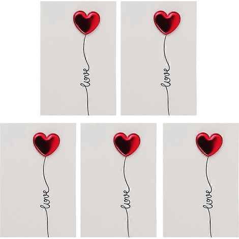 Lot de 5 cartes de vœux romantiques 3D pour la Saint-Valentin, avec message de bénédiction pour l'être aimé.-15X10CM (1/3)