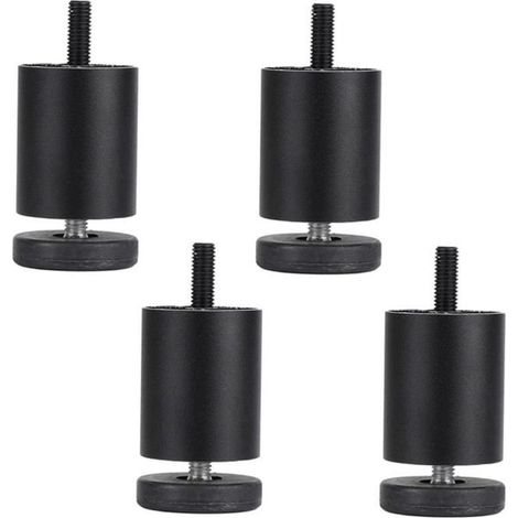 4 Pièces En Alliage D'aluminium Pieds de Meubles Canapé Canapé Table Meuble TV Pieds de Support Noir 8cm fenteer