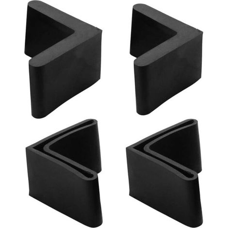 Noir4pcs Casquette Pieds Chaise Angle Fer Forme L Patin Meuble Table Embout Capouchon Cornière Protection en Caoutchouc 25 x 25mm (1/5)