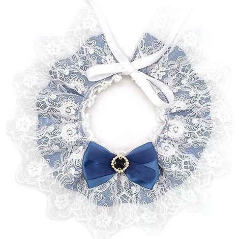 (noeud Bleu)petit Bavoir Broderie Triangle Vtements La Mode Costume Avec Rglable Scraft Bavoirs Pour Animaux De Compagnie Chiens Accessoires Clas (1/4)
