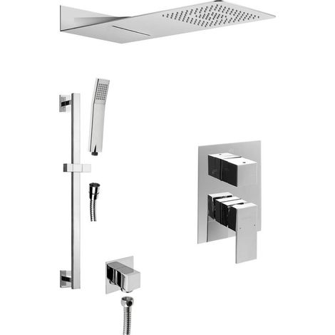 Ensemble de douche à encastrer LATUS avec mitigeur à levier, 3 sorties, chromé