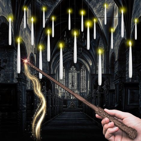 Bougies LED Flottantes 20 Pièces avec Télécommande Baguette, Lumière Chaude Vacillante 3D, Bougies Sans Flamme à Piles AAA pour Décoration Intérieure Extérieure Halloween Noël Anniversaire Fêtes (1/5)