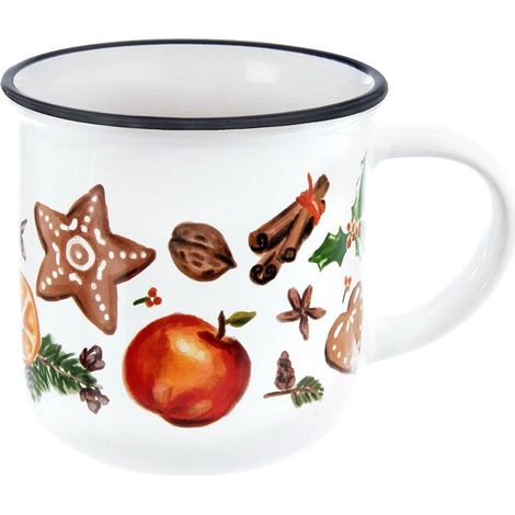 Ceramic Mug with Winter Motif, 330 ml, Microwave Safe (1/5)
