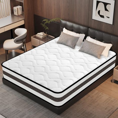 Matelas 140X190 cm, épaisseur 28 cm, Conception ergonomique,aide à améliorer la qualité du sommeil le matelas à ressorts est plus fiable : soutien précis + silencieux + respirant, pour que vous puiss