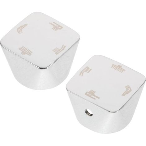 Bouton Inverseur de Robinet de Bain 2 Pièces, Métal Argenté (1/5)