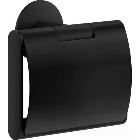 Smedbo DOT - Toilettenpapierhalter mit Deckel. Schwarz. Selbstklebend. TB3414 (1/4)