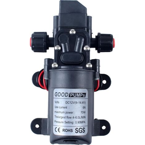 Pompe À Membrane - 12 V DC - 70 W - Débit 6 L/min - Auto-Amorçante - Haute Pression - Pour Camping-Car Jardin Agriculture - 1 Pièce (1/5)