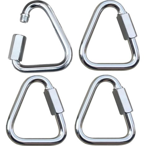 Maillons rapides triangulaires en acier inoxydable - Lot de 4 - Horticulture, camping, atelier - Durables et résistants à la rouille (1/3)
