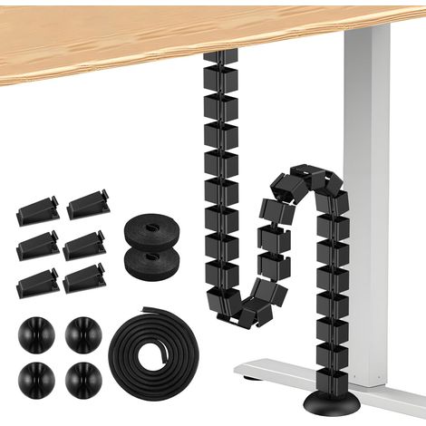 Câble flexible Slim Line Longueur : 1290 mm Goulotte de câble Montage par vis Gestion de câbles modulaire Organisateur de câbles (Noir) (1/5)