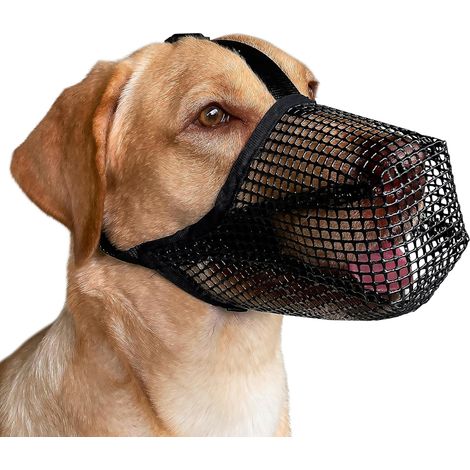 Dog Muzzle, Patented Mesh Muzzles for Small Medium Large Dogs, Soft Covered Mouth Guard with Adjustable Straps, Prevent Biting Chewing and Licking (1/5)