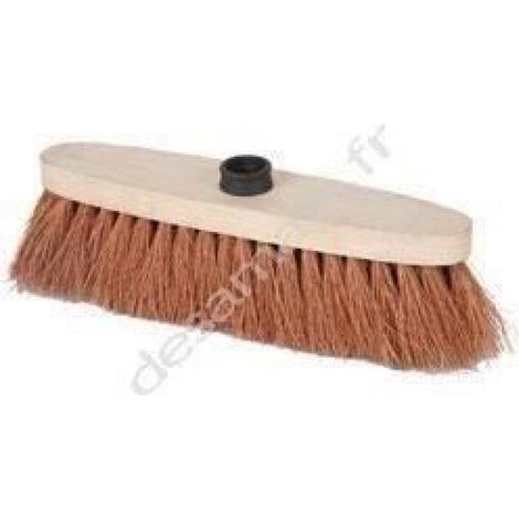 Balai soleil bois brut L: 31cm fibres coco + douille (1/4)