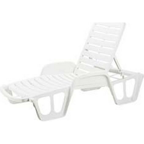 1PZ LETTINO DA GIARDINO "FISSO" BIANCO - cm.71x192x100h. - peso kg.13,3