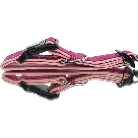 Nobby – Collier pour chien Classic Preno – Framboise/rose, taille M-L, 40 à 55 cm, nylon et néoprène (1/3)