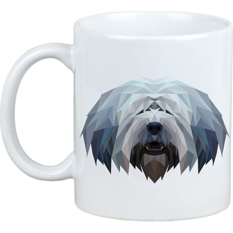 Cane da pastore polacco di pianura, PON - tazza con foto e scritta cane geometrico Art-Dog (1/5)