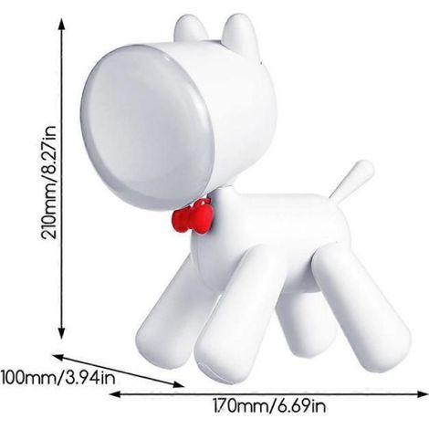 Lampe de chevet - - Forme de chiot - Rechargeable USB - LED sans scintillement - Marron (1/5)