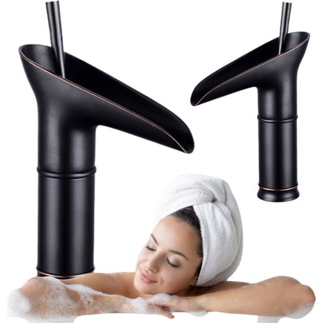Grifo lavabo monomando retro, Negro (1/3)