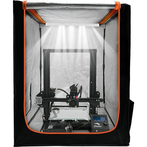Carcasa para impresora 3D, control de temperatura constante, iluminación LED desmontable. (1/2)