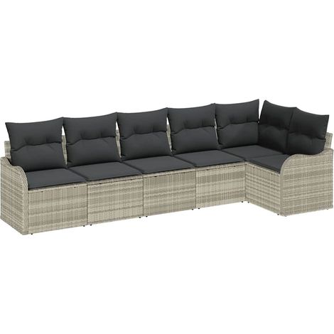 Maison Exclusive - Set Divano da Giardino Grigio chiaro polyrattan