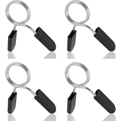 4 Pièces Pince à Haltères, alteres Musculation,28MM Pinces À Ressorts pour Poids Haltères, Clip Ressort pour Poids Haltères, Verrouillage Barre de Musculation Sécurisé (1/5)