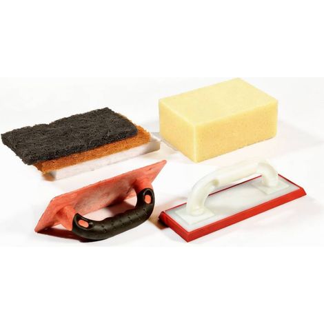 MAT INTER - Kit pour joints "époxy" Eponge + Taloche époxy + Poignée "scratch"+ 3 Semelles
