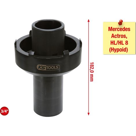 KS Tools 3/4 Nutmuttern-Schlüssel mit 6 Zapfen für Mercedes, 105-125 mm (1/5)