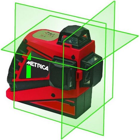 Metrica – Niveau laser auto-nivelant 3D vert – Portée 40 m – Précision ±2 mm – Pour chantiers humides – 61415M