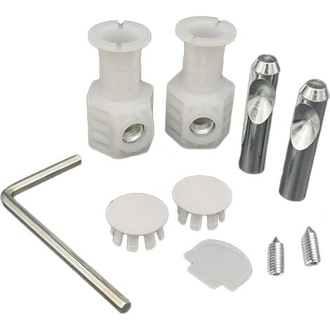 Paar universelle Toiletten-Wandmontageschrauben, Toilettensitzschrauben, obere Befestigungsscharniere, Badezimmer-Reparaturhalterung und Bodenschrauben (1/4)