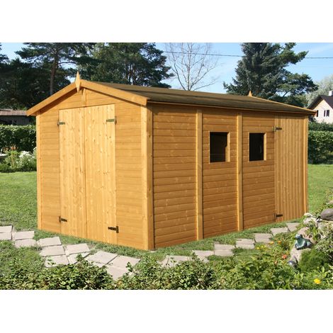 Cabane à outils Palmako Dan 10,0 m² Naturel , 16 mm Épaisseur de paroi 295 x 394 cm (1/5)