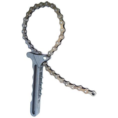 Pair - Clé à filtre à huile réglable - Clé à chaîne - Extracteur de filtre à huile - Outil de retrait de filtre à huile pour voiture, moto, camion - Capacité de 130 mm de diamètre (1/5)