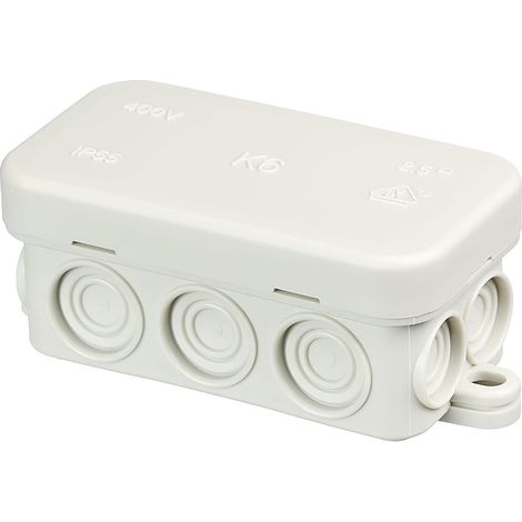 SD ProfiLine K6 Lot de 10 boîtes de dérivation pour pièces humides Gris clair 80 x 43 x 34 mm