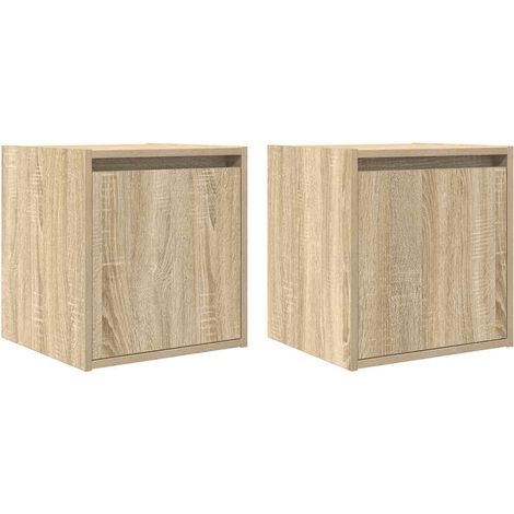 Maison Exclusive - Wand-Nachttische 2 Stk. Sonoma-Eiche 38x34x40