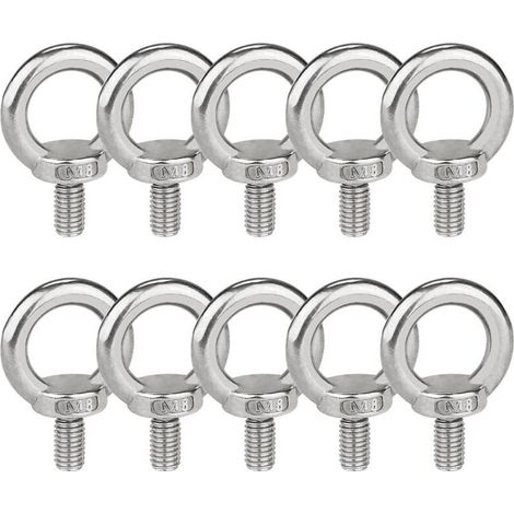 Boulons à œil M8 Anneau de Levage vis à Filetage Mâle en Acier Inoxydable 304 10 PCS Anneaux de Levage, Vis à Oeil Ronde pour Marin Boulons et Équipements de Levage D'Ingénierie (1/5)