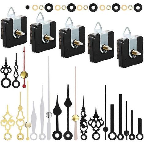 5-teiliges Uhrwerk-Mechanismus-Teile, geräuschlos, Quarz, DIY-Wanduhr