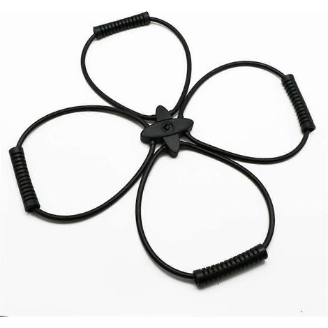 Kit de bandes de résistance pour appareil Pilates Reformer, équipement de fitness à domicile pour un entraînement complet du corps - Aide à cibler et tonifier les muscles (Noir) (1/5)