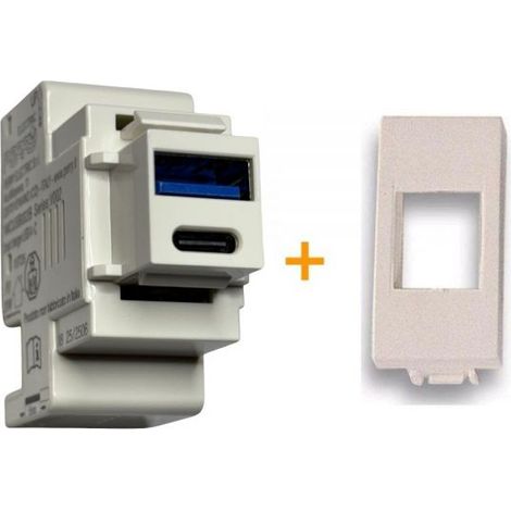 Perry presa USB A + C 3A compatibile Bticino Light Bianco - 1MCUSB002B
