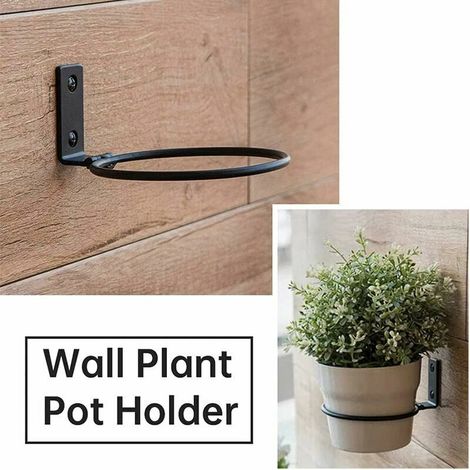 Set di 3 supporti da parete per vasi da fiori, portavaso pieghevole in metallo, supporto da parete per vasi da fiori da esterno per giardino domestico (17,5 x 15 x 6,2 cm) (1/4)